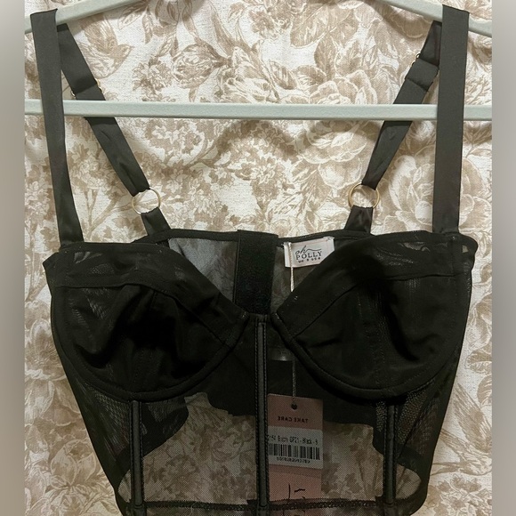 Oh Polly Tops - Oh Polly Black Sheer Bustier BNWT!